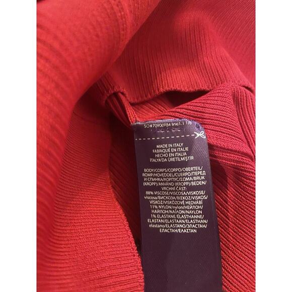 Ralph Lauren Collection Purple Label Red Sweater Day Dress Turtleneck Bodycon S - Picture 6 of 7
